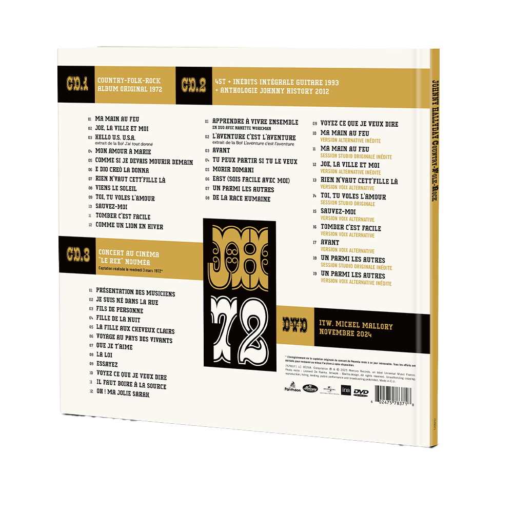 Johnny Hallyday - Johnny 72 - Coffret Super Deluxe Édition 3CD + 1DVD