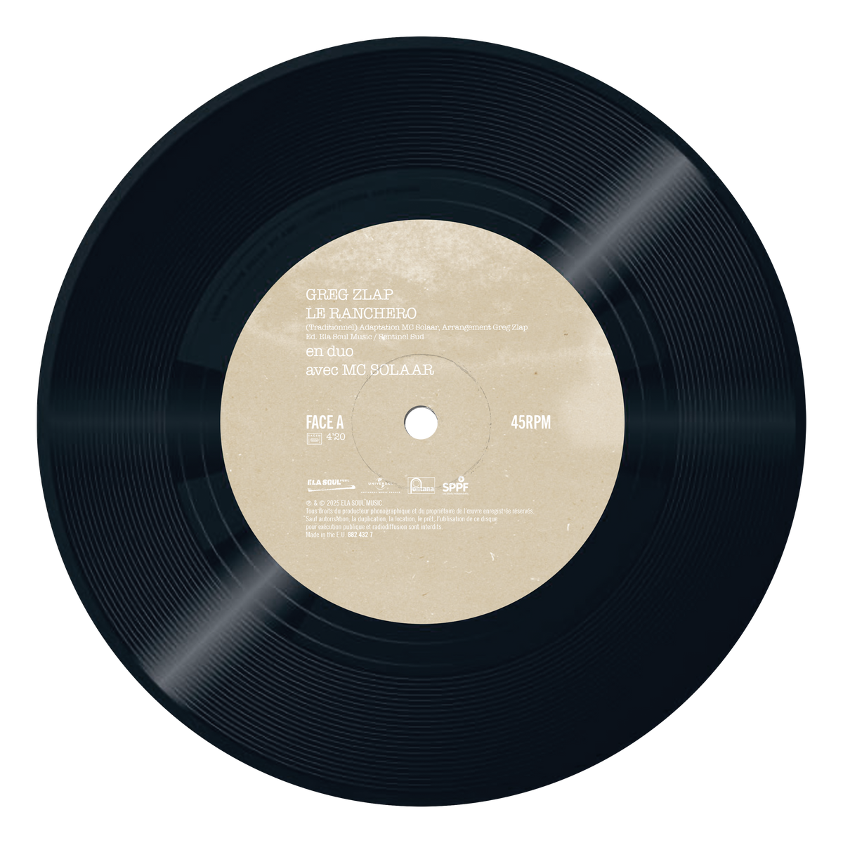 Greg Zlap - Le ranchero - Vinyle 45T