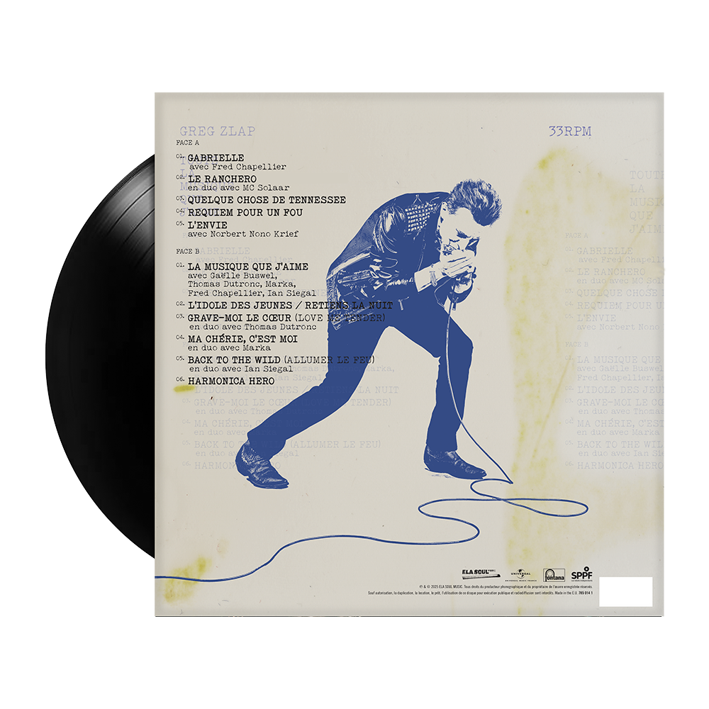 Greg Zlap - Toute la musique que j'aime - Vinyle dédicacé