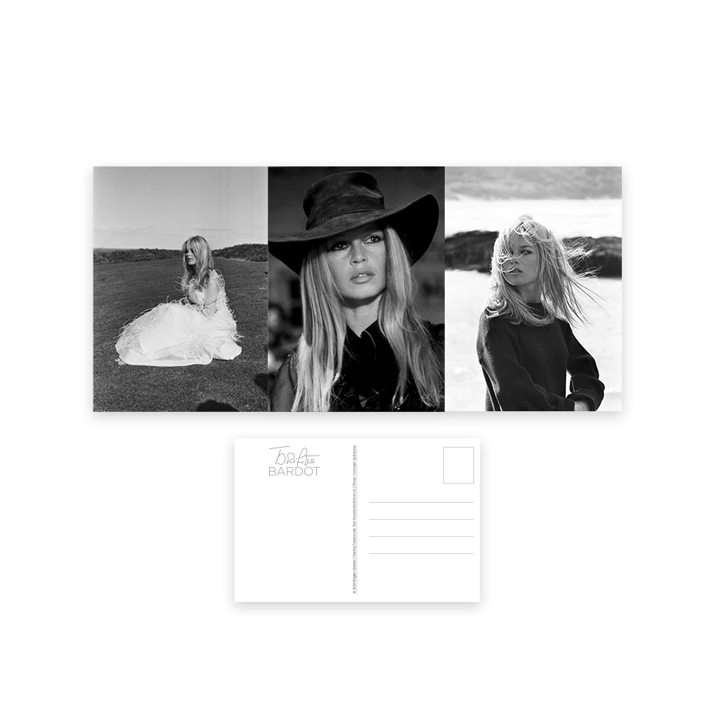 Brigitte Bardot - Set de 3 cartes postales - Collection 90ème Anniversaire