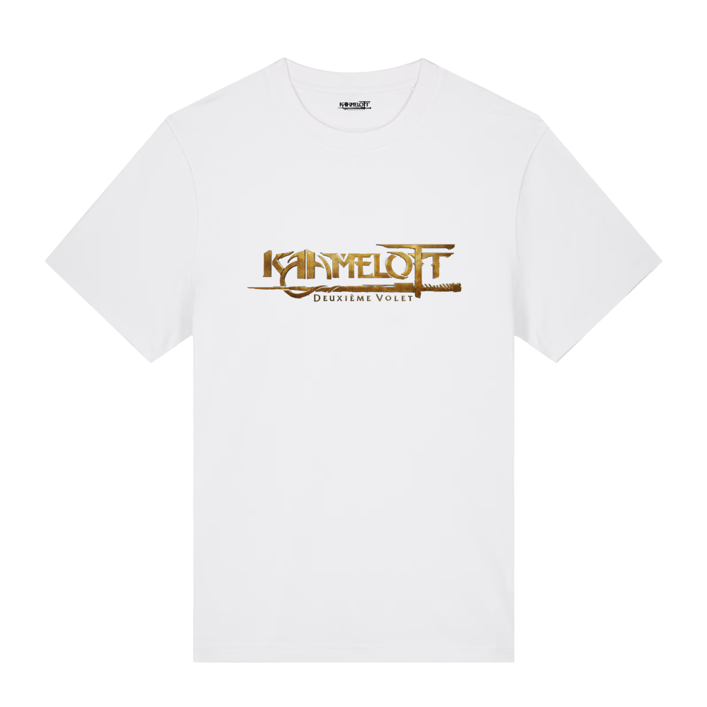Kaamelott - T-shirt blanc logo doré Deuxième Volet