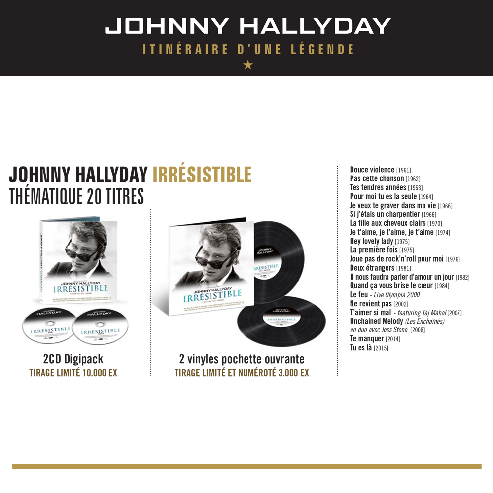 Johnny Hallyday - IRRÉSISTIBLE - Double Vinyle