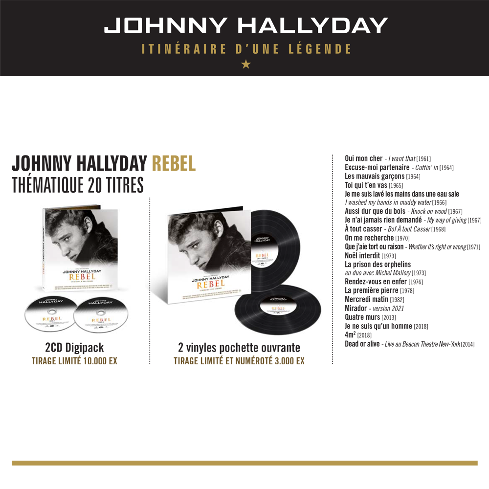 Johnny Hallyday - REBEL - Double Vinyle
