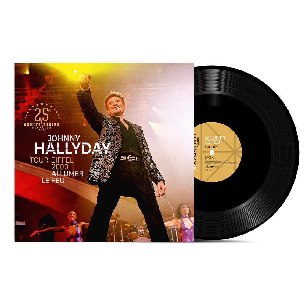 Johnny Hallyday - Allumer le feu - Live Tour Eiffel 2000 - Vinyle 45T