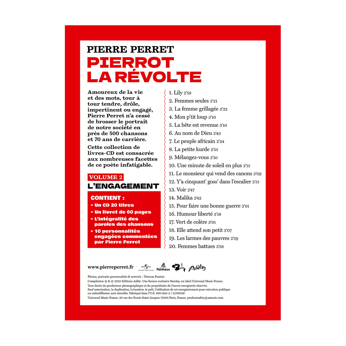Pierre Perret - Pierrot La Révolte - Livre-Disque Dédicacé