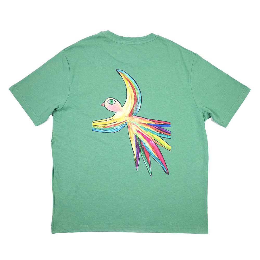 Barbara Pravi - T-shirt vert oiseau