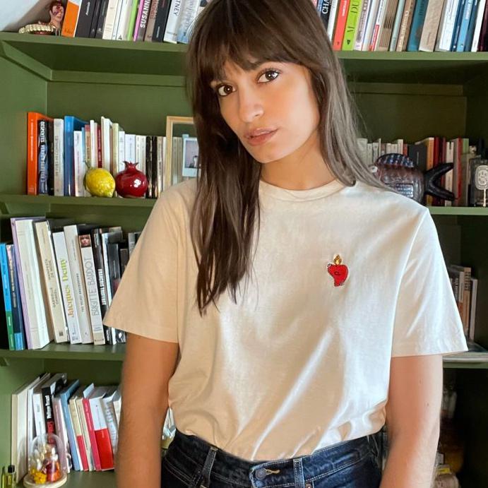 Clara Luciani - T-Shirt Blanc brodé "Cœur"