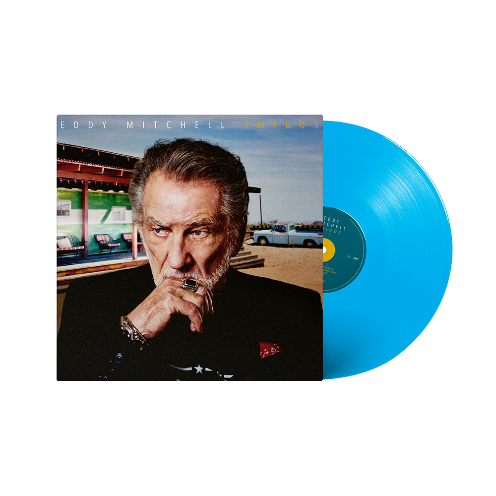 EDDY MITCHELL - AMIGOS - VINYLE BLEU EXCLUSIF + TIRAGE (DÉDICACE EN ALÉATOIRE) – ÉDITION LIMITÉE