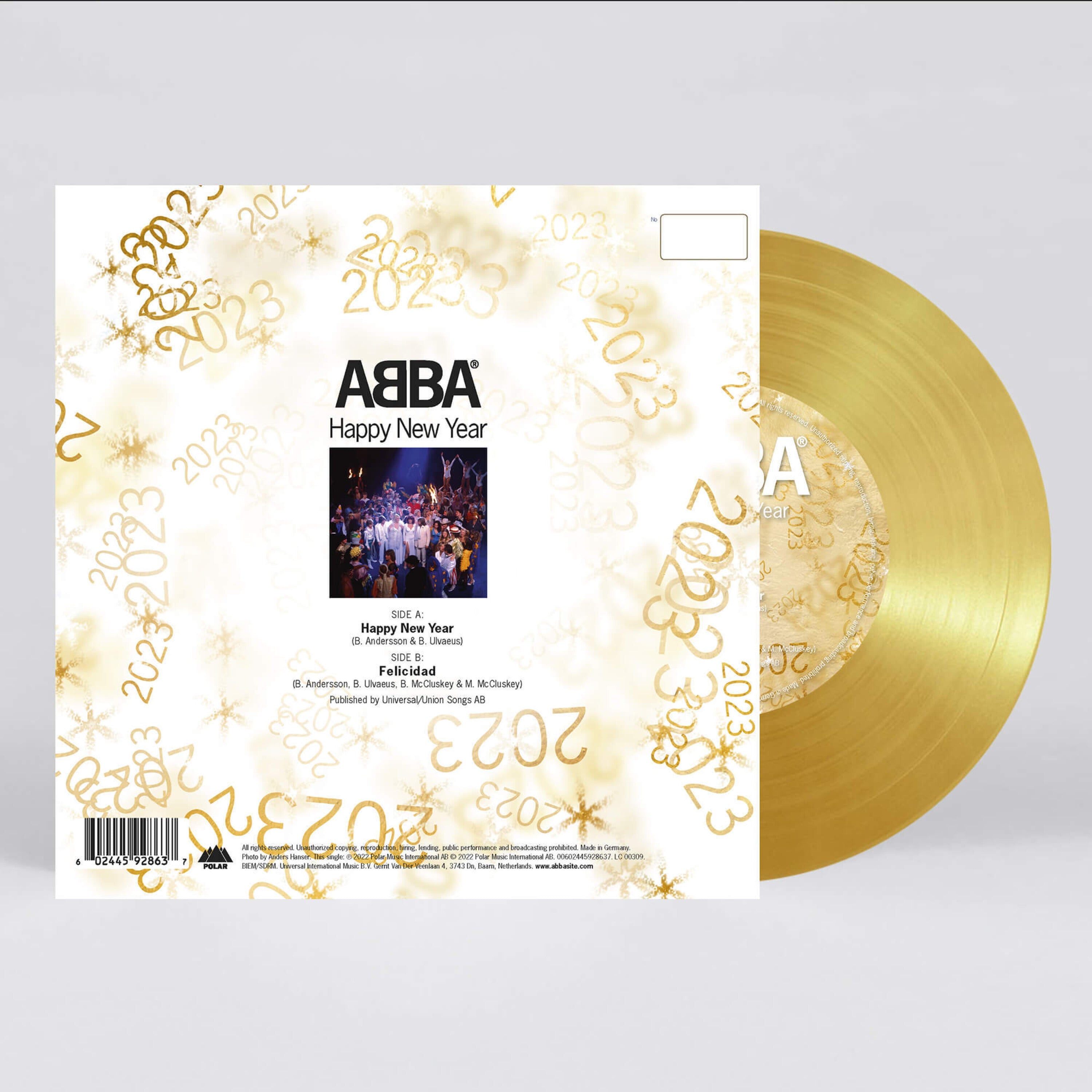 ABBA - Happy New Year - Vinyle 45T Doré