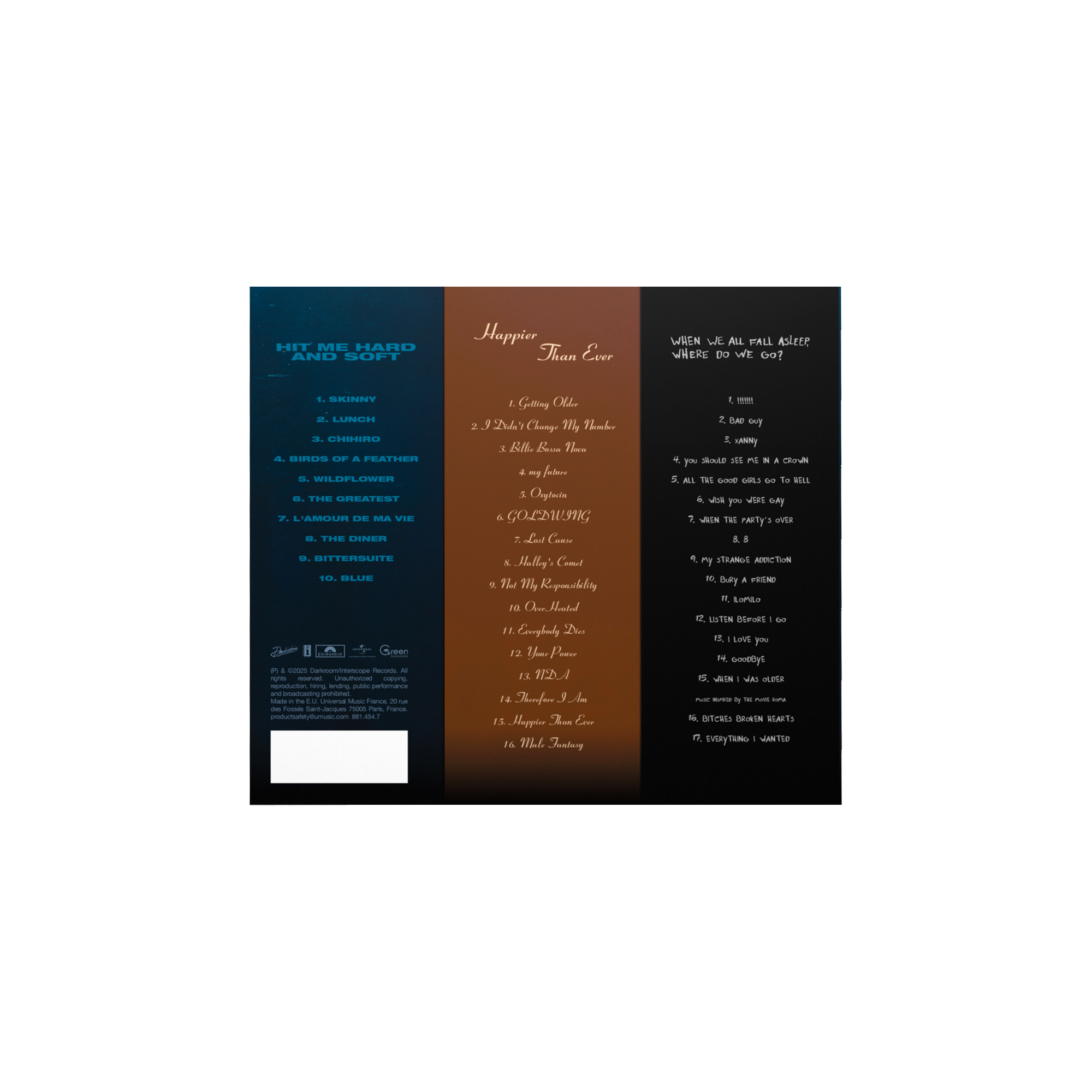 Billie Eilish - L’intégrale de ses albums - Coffret 3CD