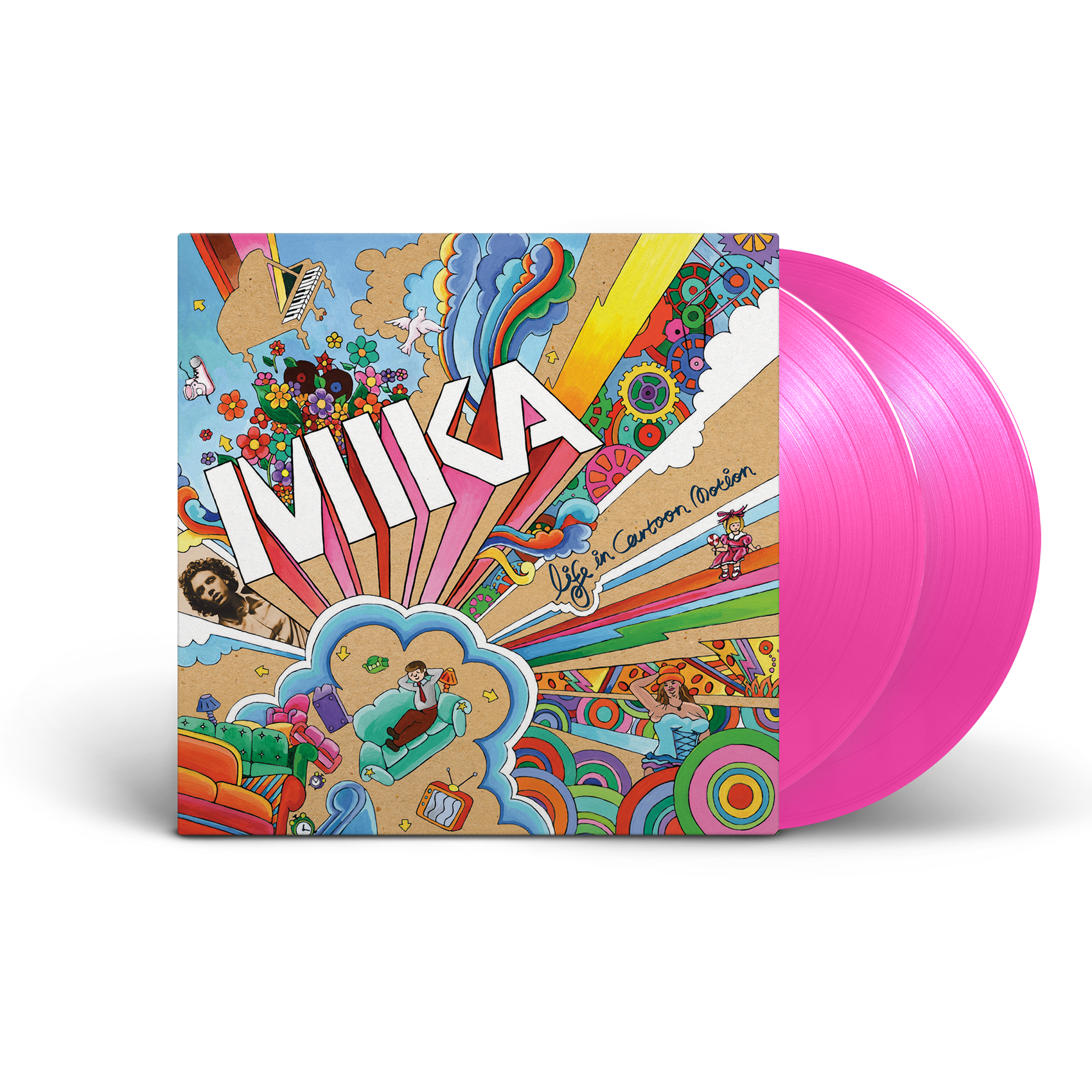 Mika - Life In Cartoon Motion - Double Vinyle Rose Transparent