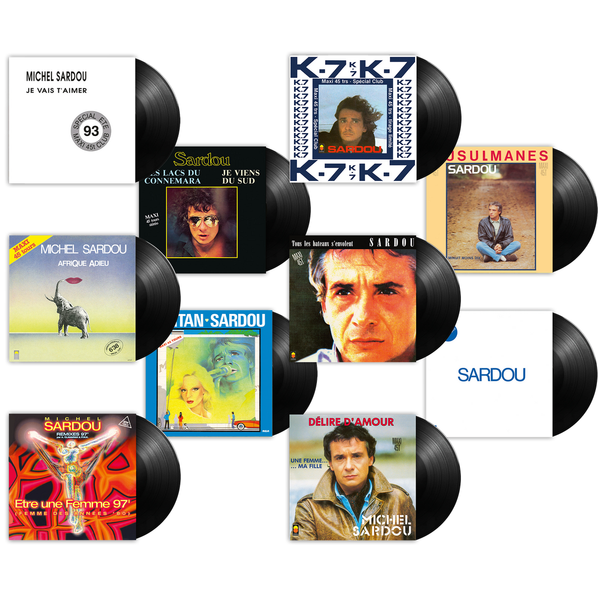 Michel Sardou - Coffret Collection 10 Maxis Vinyles