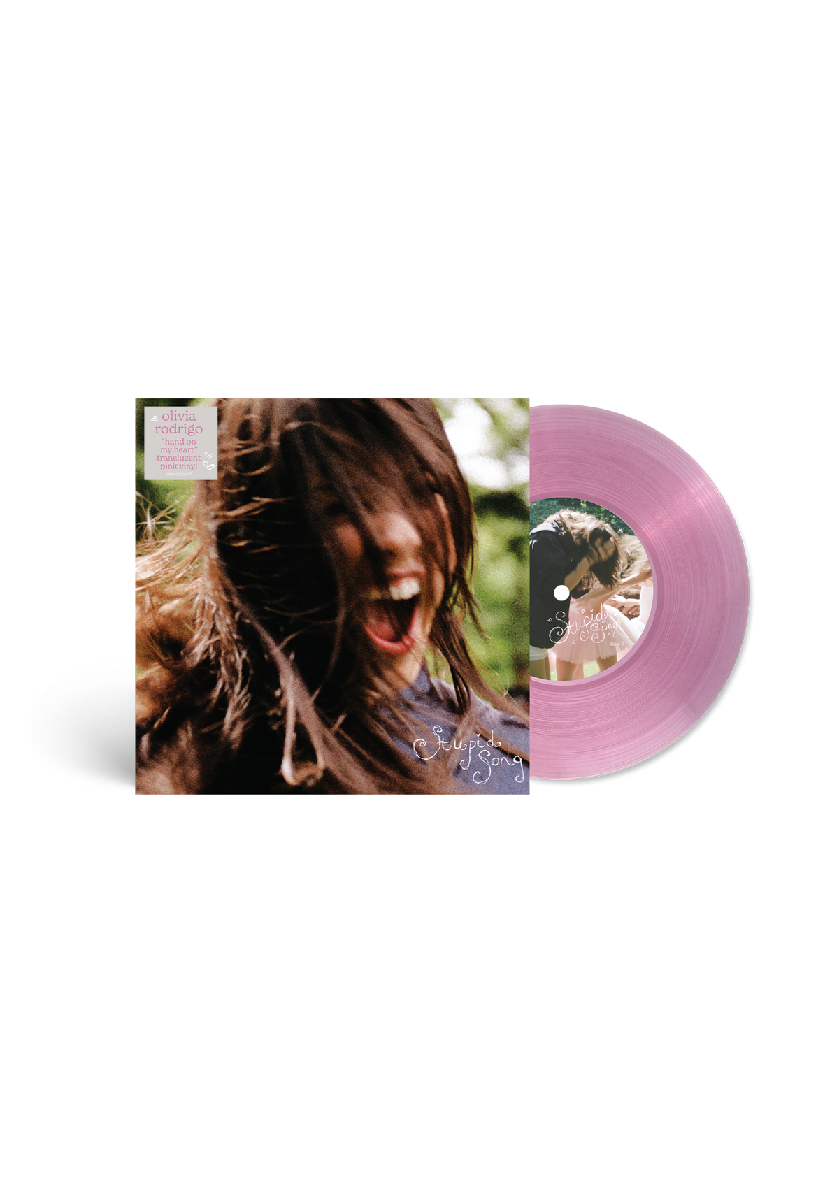 Olivia Rodrigo - stupid song - Vinyle 45T rose translucide 'hand on my heart'