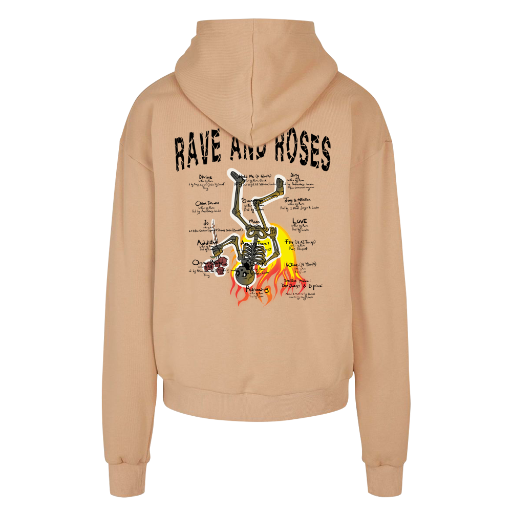 Rema - Hoodie Rave and Roses Beige