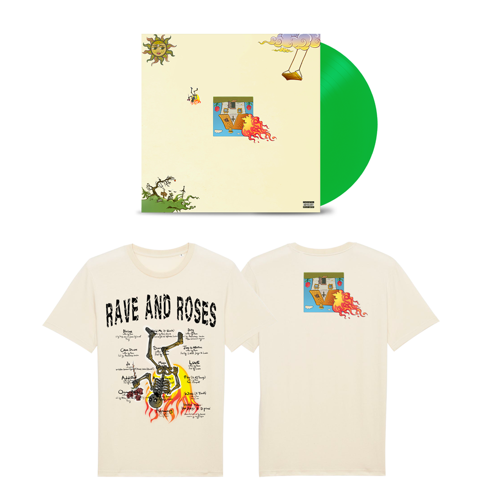 Rema - Pack Vinyle Rave and Roses et Tee-Shirt Beige